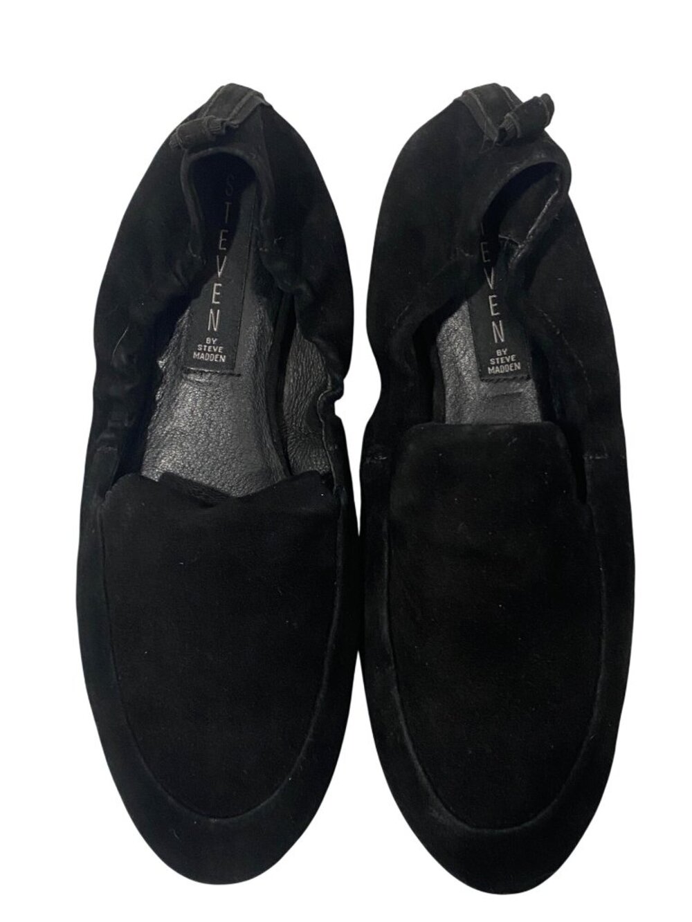 Steve Madden Womens Darsha Black Suede Loafers Size 6 Slip-On Shoes